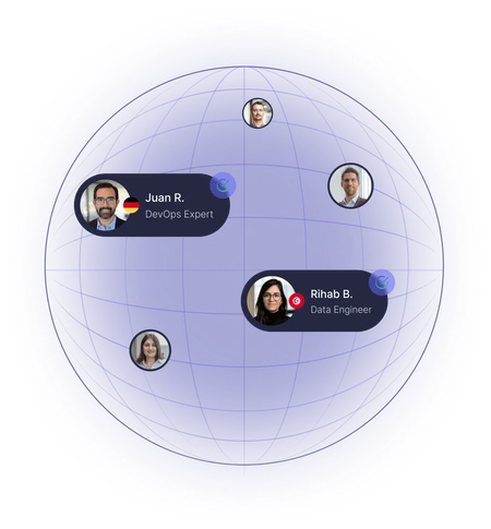 Globe with people